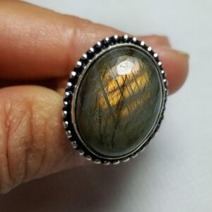 Labradorite Gemstone Ring in Silver Setting